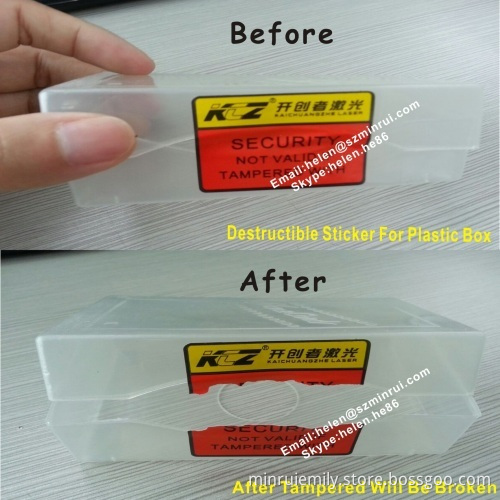 Tamper Evident Destructible Labels For Box Package Sealing,easy Broken Non Removable Stickers For Tamper Proof Seals 